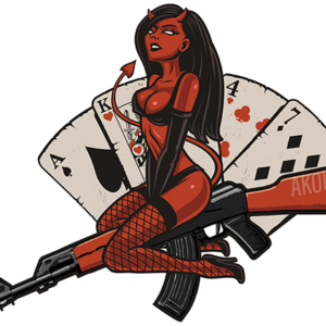 AK47 Devil Girl Sticker